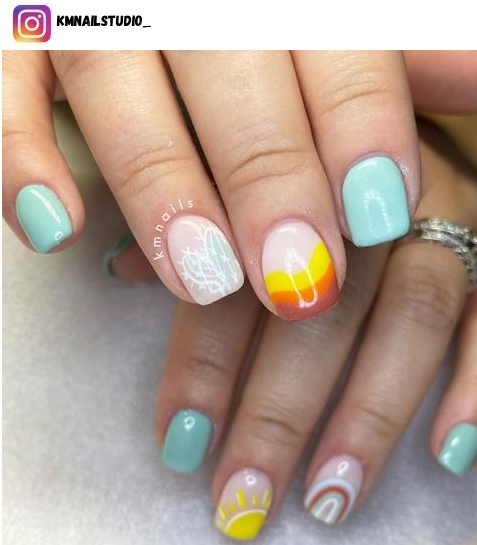 sun nail polish design