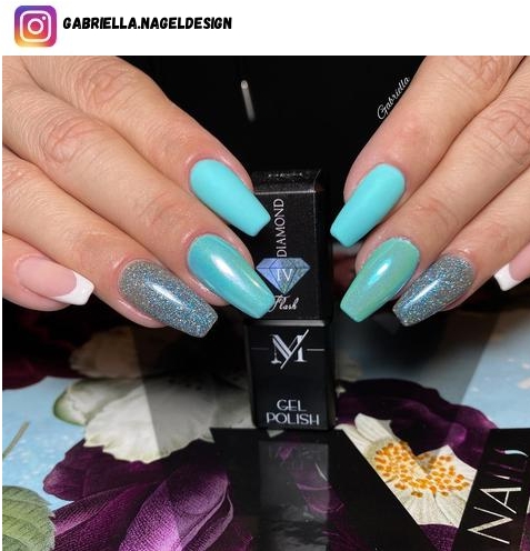 tiffany blue nail polish design