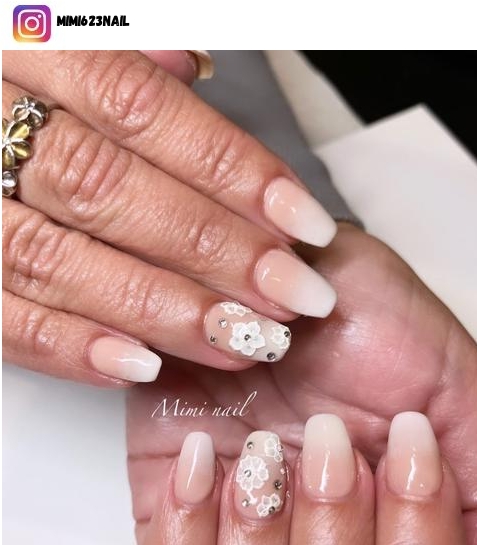 white ombre nail design