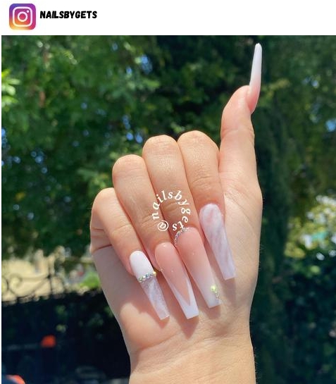 white ombre nails