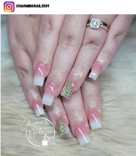 white ombre nail polish design