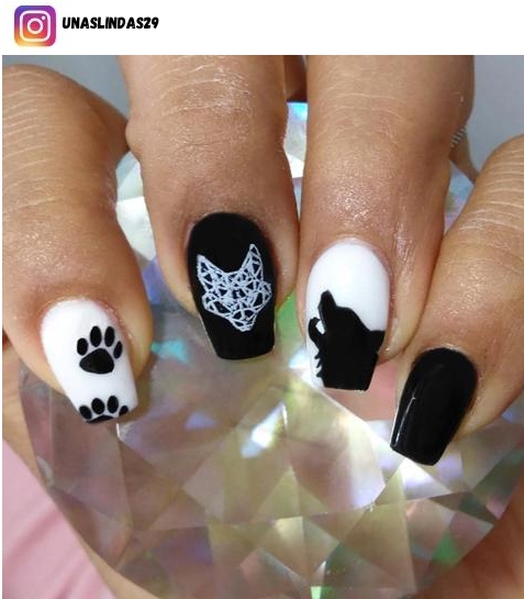 wolf nail polish design