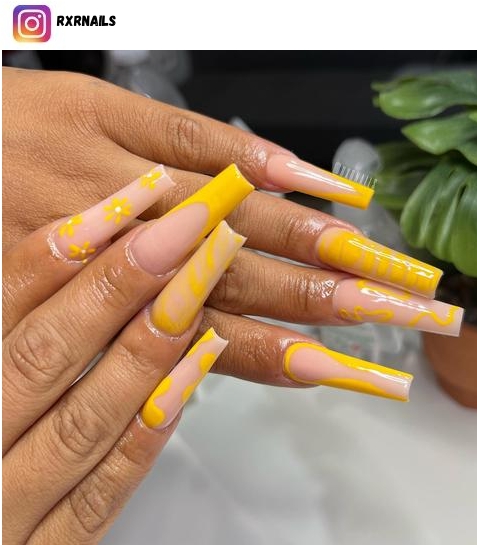 yellow french tip nail designs