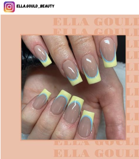 yellow french tip nail design