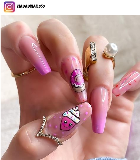 donut nail polish design