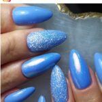 blue almond nails