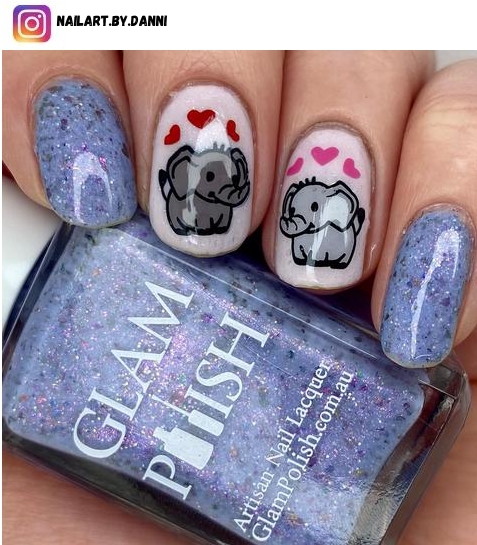 elephant nail polish design
