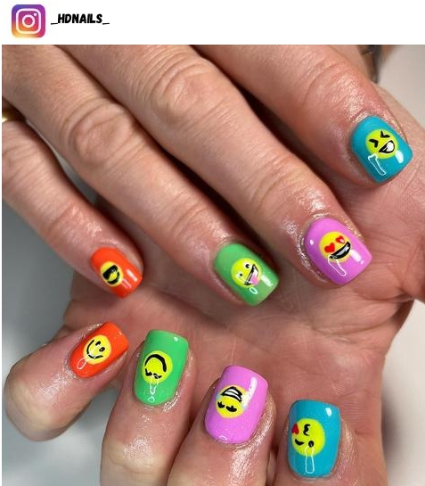 emoji nail polish design