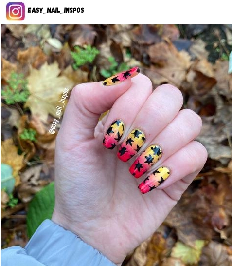 fall leaf nail polish design