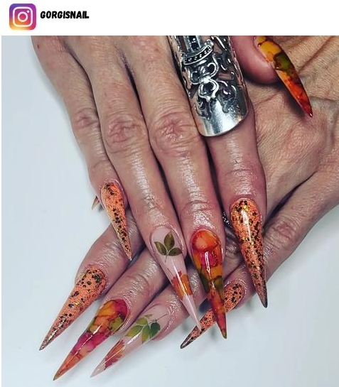 fall leaf nail art