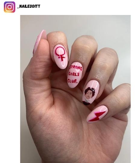 girl power nail design