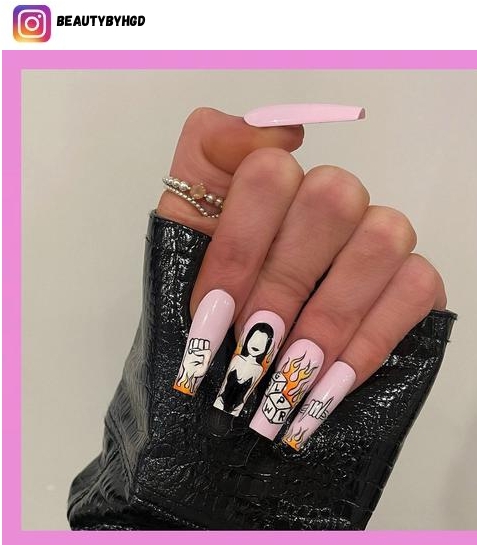 girl power nail design