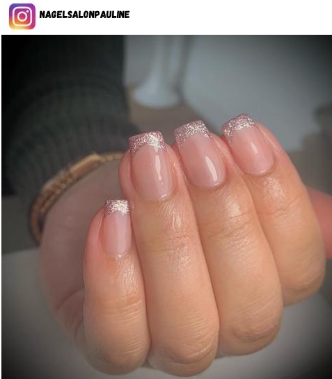 glitter french tip nails