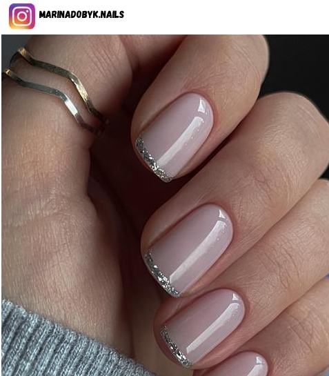 glitter french tip nails