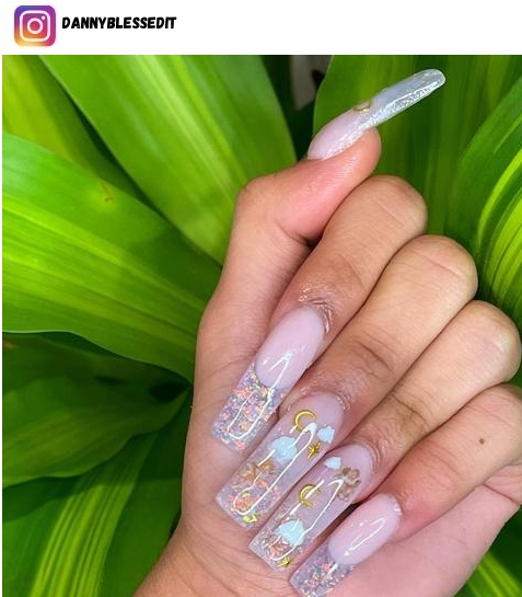 glitter french tip nail art