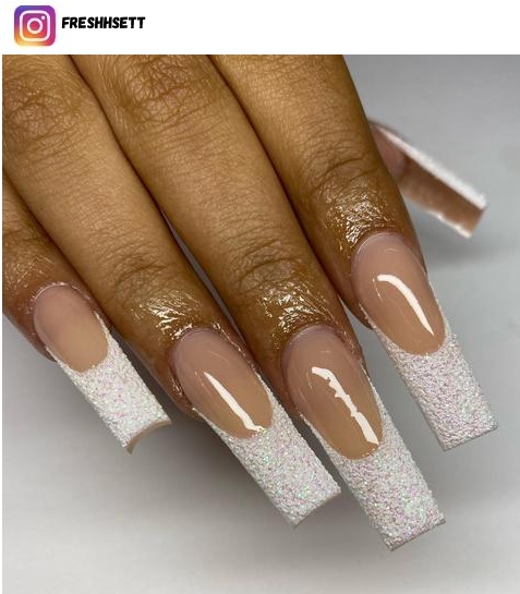 glitter french tip nail designs