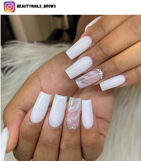 marble accent nail design ideas