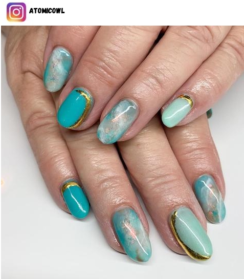 marble accent nail design ideas