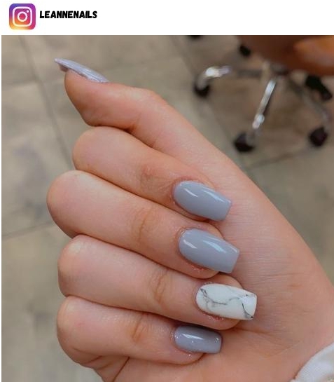 marble accent nail design