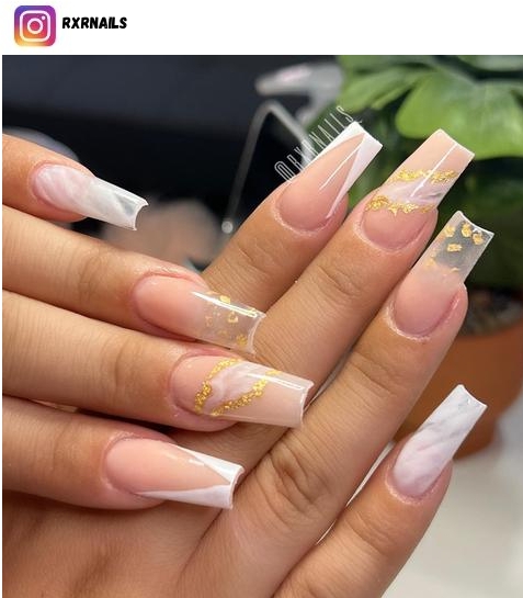 pink and gold nail design ideas