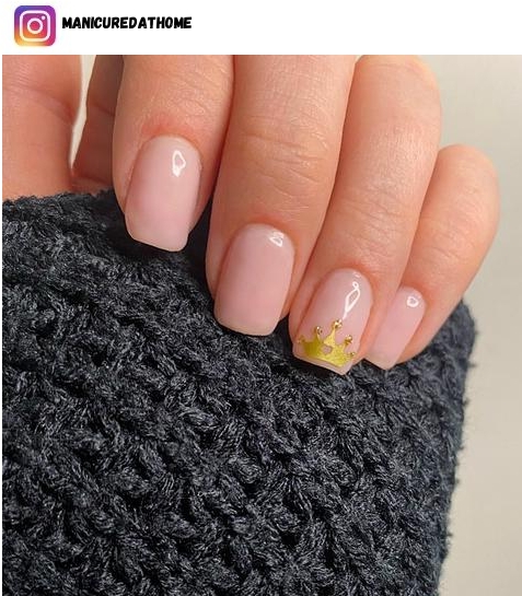 pink and gold nail designs