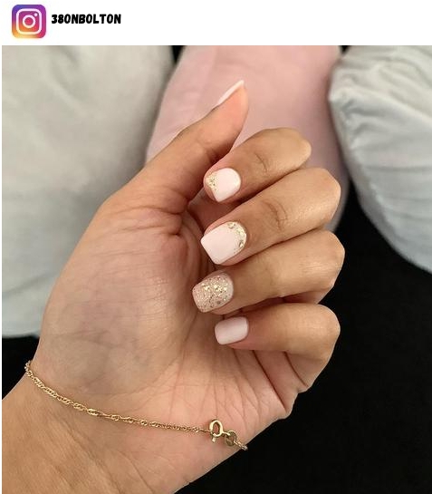 pink and gold nails