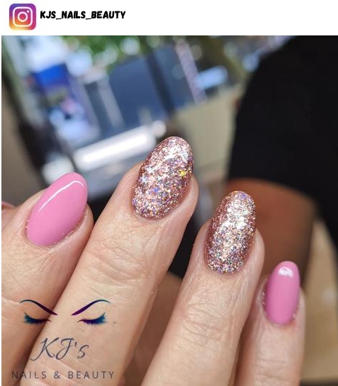 pink and gold nail design ideas