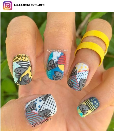 shark nail designs