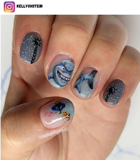 shark nail design ideas