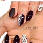 53 Black and White Marble Nail Designs