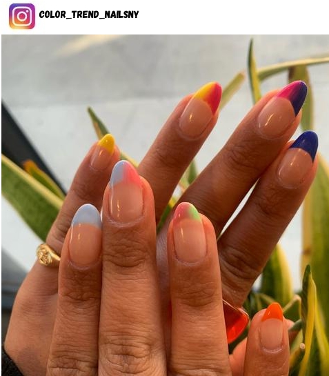 colorful french tip nail design ideas