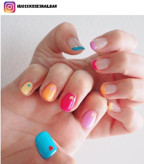 colorful french tip nails