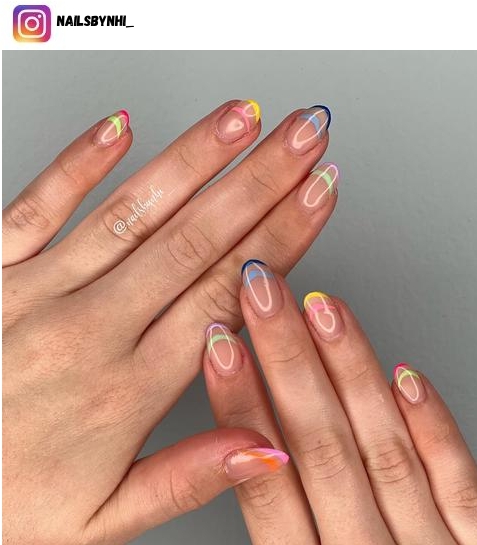 colorful french tip nail designs