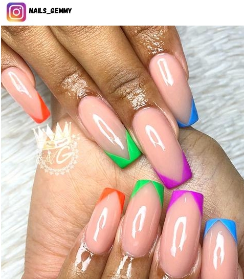 colorful french tip nail designs