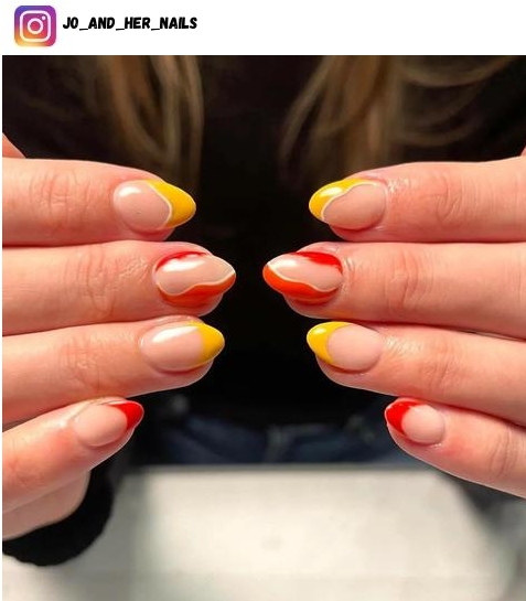 colorful french tip nail polish design