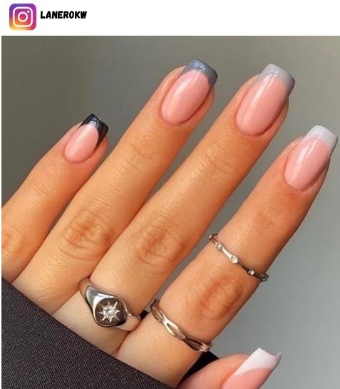 colorful french tip nail polish design