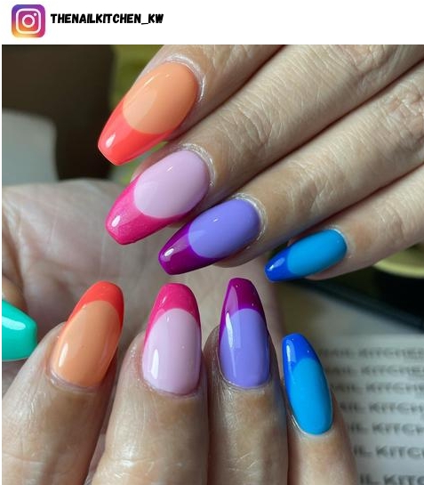 colorful french tip nail design ideas