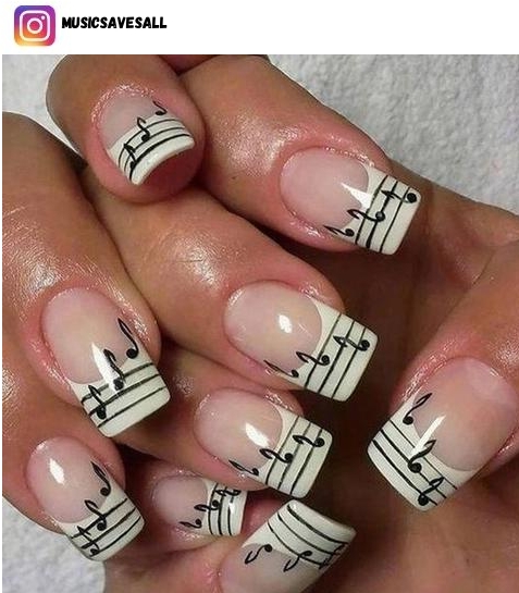 musical notes nail design ideas