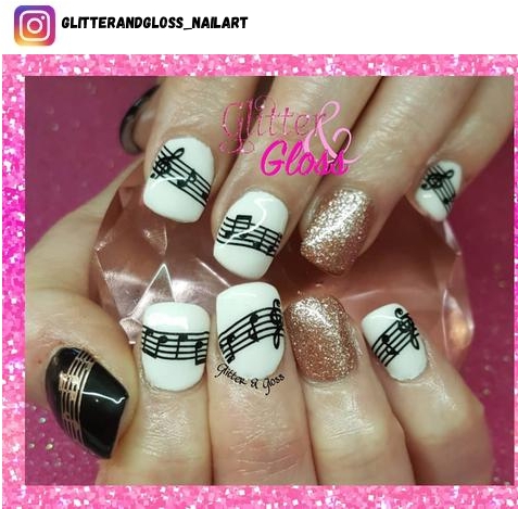musical notes nails