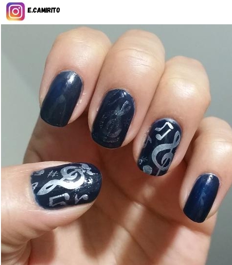 musical notes nail polish design