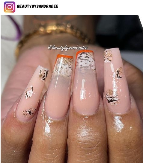 outlined coffin nail design ideas