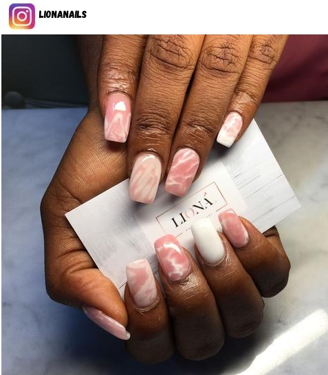  pink marble nail designs