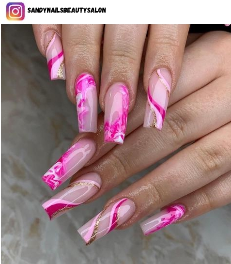  pink marble nails