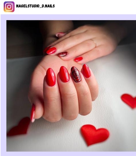 red bridal nail design