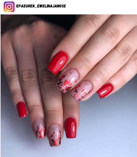 red bridal nails