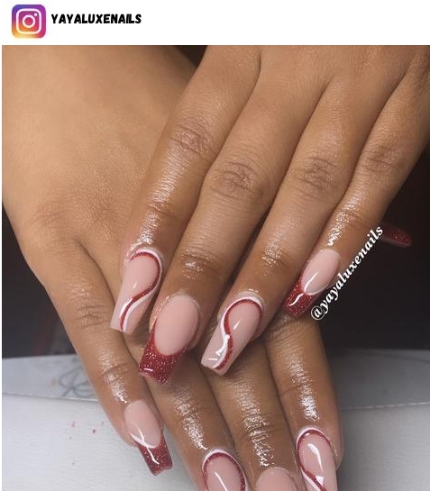 red bridal nail design