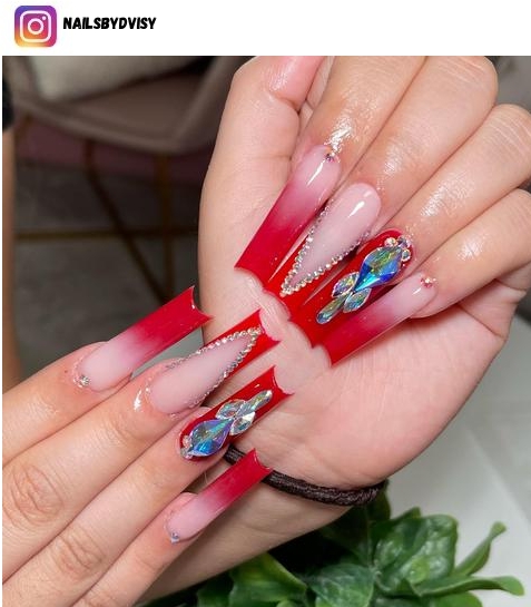 red bridal nail designs