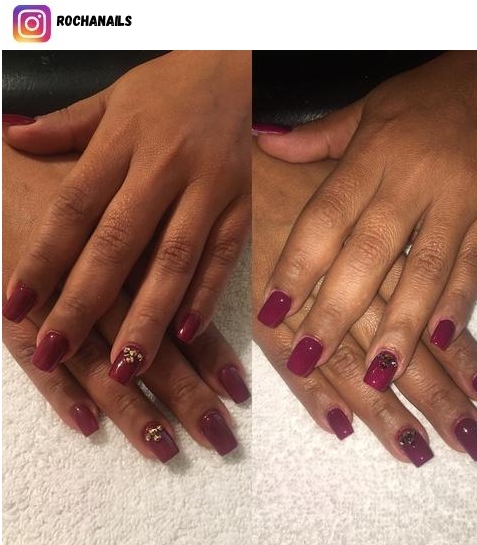 rose gold burgundy nails