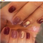 rose gold burgundy nails