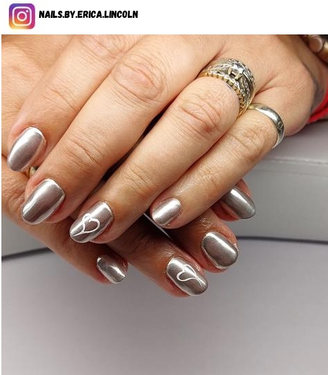 silver wedding nail designs
